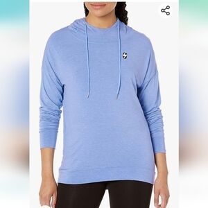 Thunder Ground Athletic Running Workout Hoodie Blue Top